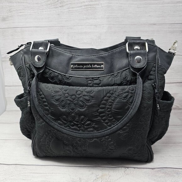 Petunia Pickle Bottom City Carryall‎ Black Diaper Bag - Picture 2 of 7